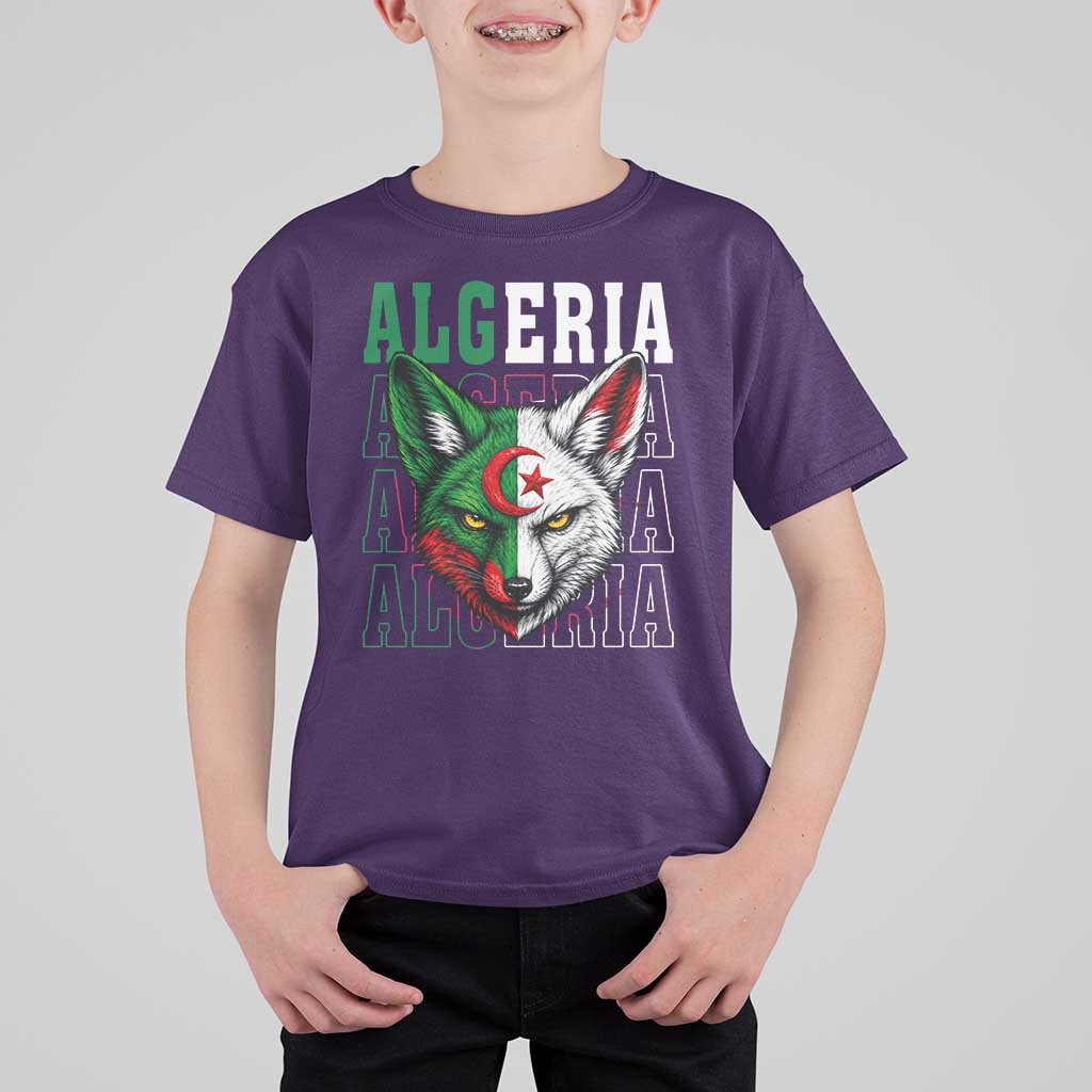 Algerian Fennec Fox Face Algeria National Flag Graphic T Shirt For Kid Proud North African Desert Animal