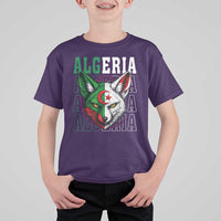 Algerian Fennec Fox Face Algeria National Flag Graphic T Shirt For Kid Proud North African Desert Animal