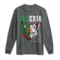 Algerian Fennec Fox Face Algeria National Flag Graphic Long Sleeve Shirt Proud North African Desert Animal