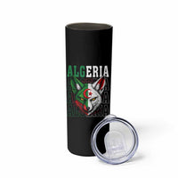 Algerian Fennec Fox Face Algeria National Flag Graphic Skinny Tumbler Proud North African Desert Animal