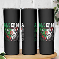 Algerian Fennec Fox Face Algeria National Flag Graphic Skinny Tumbler Proud North African Desert Animal