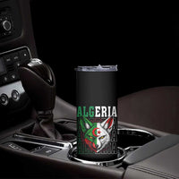 Algerian Fennec Fox Face Algeria National Flag Graphic Skinny Tumbler Proud North African Desert Animal