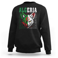 Algerian Fennec Fox Face Algeria National Flag Graphic Sweatshirt Proud North African Desert Animal