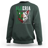 Algerian Fennec Fox Face Algeria National Flag Graphic Sweatshirt Proud North African Desert Animal