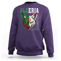 Algerian Fennec Fox Face Algeria National Flag Graphic Sweatshirt Proud North African Desert Animal