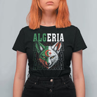 Algerian Fennec Fox Face Algeria National Flag Graphic T Shirt For Women Proud North African Desert Animal