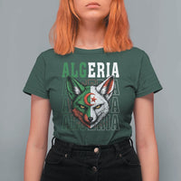 Algerian Fennec Fox Face Algeria National Flag Graphic T Shirt For Women Proud North African Desert Animal
