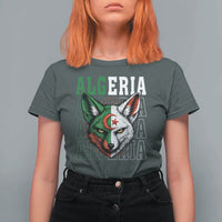 Algerian Fennec Fox Face Algeria National Flag Graphic T Shirt For Women Proud North African Desert Animal
