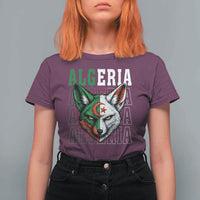 Algerian Fennec Fox Face Algeria National Flag Graphic T Shirt For Women Proud North African Desert Animal