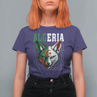 Algerian Fennec Fox Face Algeria National Flag Graphic T Shirt For Women Proud North African Desert Animal