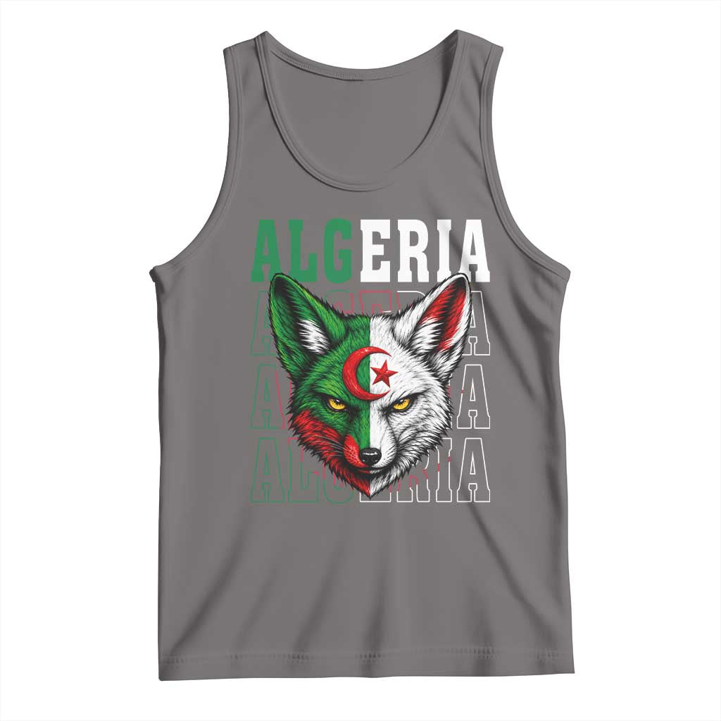 Algerian Fennec Fox Face Algeria National Flag Graphic Tank Top Proud North African Desert Animal