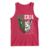 Algerian Fennec Fox Face Algeria National Flag Graphic Tank Top Proud North African Desert Animal
