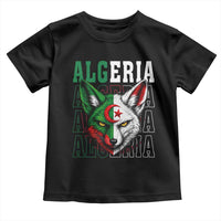 Algerian Fennec Fox Face Algeria National Flag Graphic Toddler T Shirt Proud North African Desert Animal
