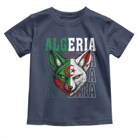 Algerian Fennec Fox Face Algeria National Flag Graphic Toddler T Shirt Proud North African Desert Animal