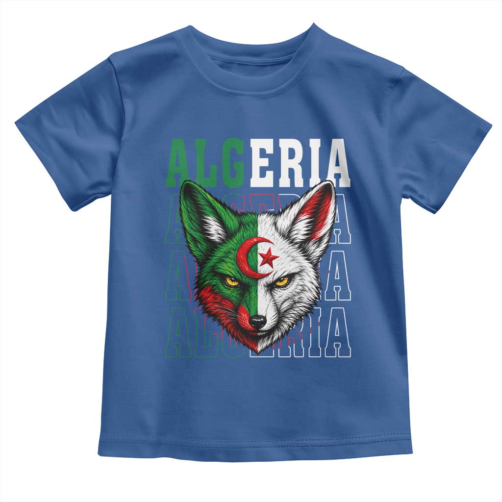 Algerian Fennec Fox Face Algeria National Flag Graphic Toddler T Shirt Proud North African Desert Animal