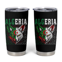 Algerian Fennec Fox Face Algeria National Flag Graphic Tumbler Cup Proud North African Desert Animal