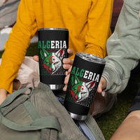 Algerian Fennec Fox Face Algeria National Flag Graphic Tumbler Cup Proud North African Desert Animal