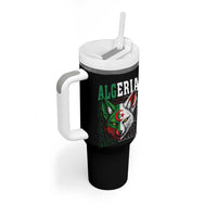 Algerian Fennec Fox Face Algeria National Flag Graphic Tumbler With Handle Proud North African Desert Animal