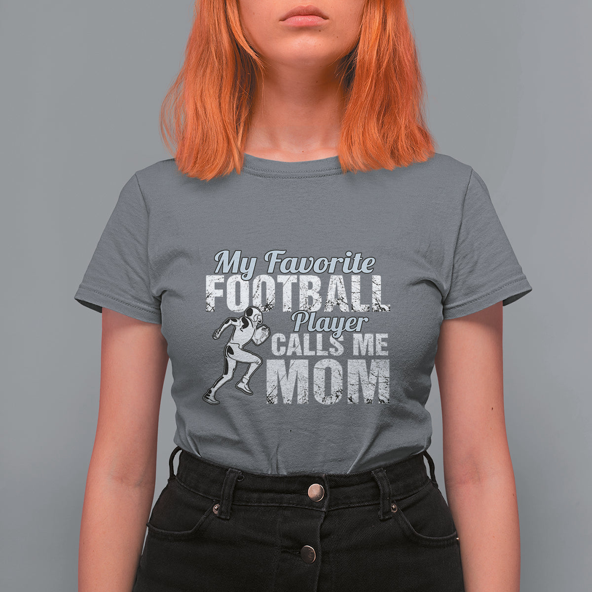 Football Mom T Shirt For Women My Favorite Football Player Calls Me Mom - Wonder Print Shop