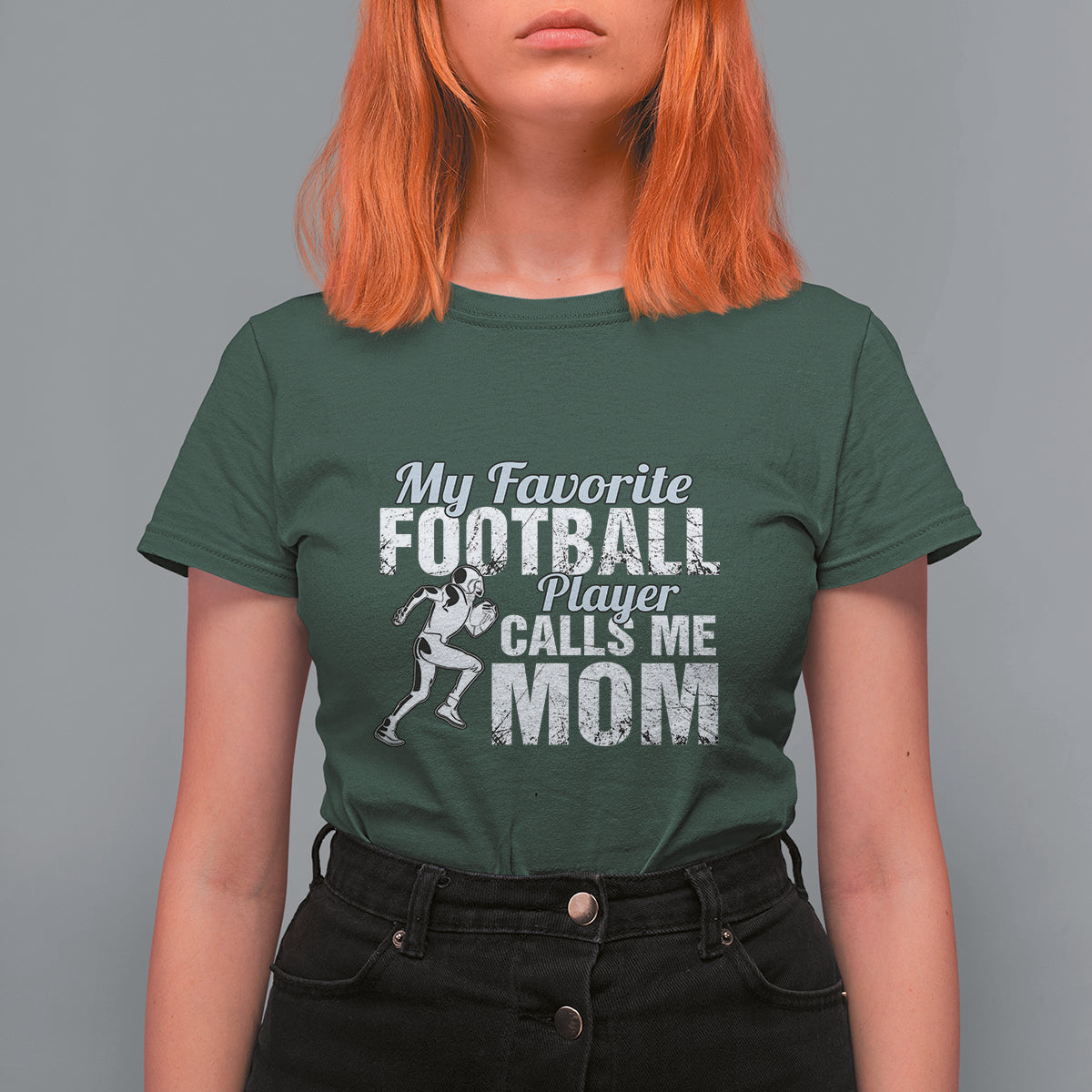 Football Mom T Shirt For Women My Favorite Football Player Calls Me Mom - Wonder Print Shop