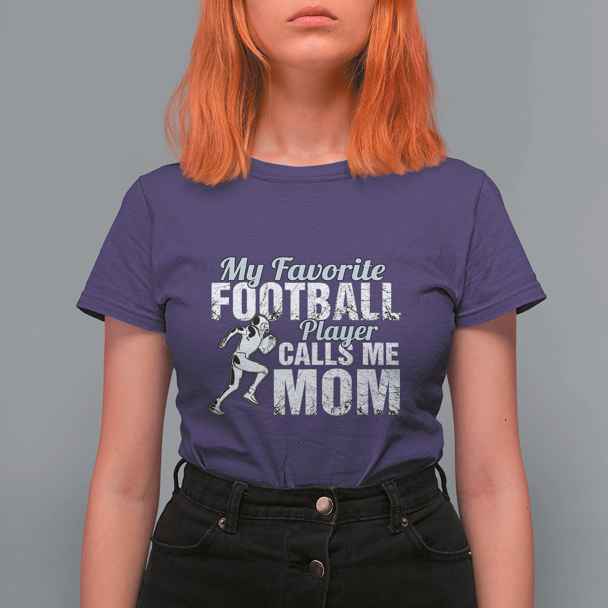 Football Mom T Shirt For Women My Favorite Football Player Calls Me Mom - Wonder Print Shop