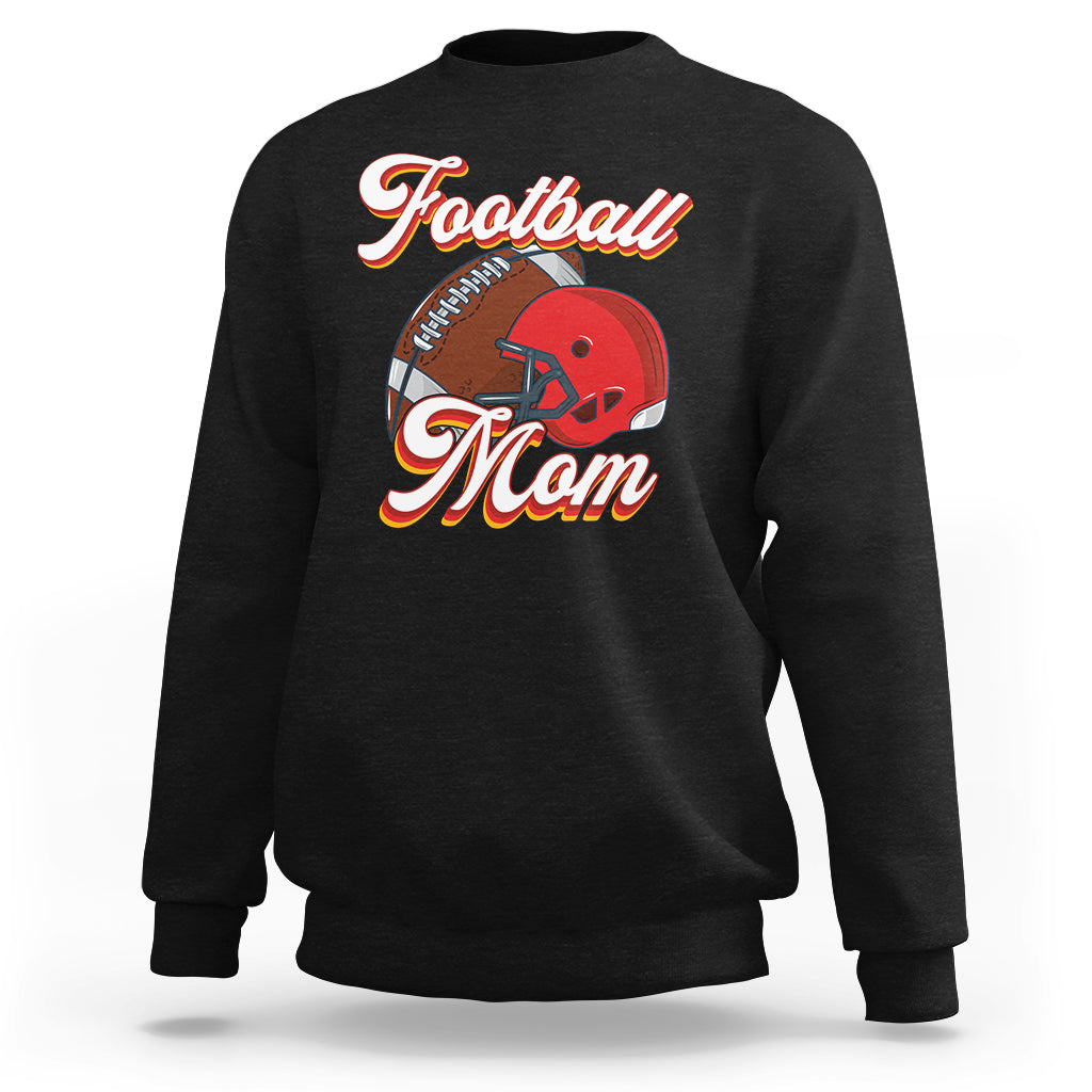 Football Mom Sweatshirt Women Game Day Sunday Funday Rugby Helmet - Wonder Print Shop