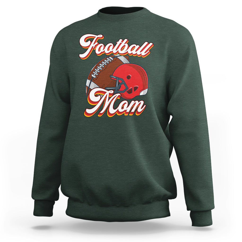 Football Mom Sweatshirt Women Game Day Sunday Funday Rugby Helmet - Wonder Print Shop