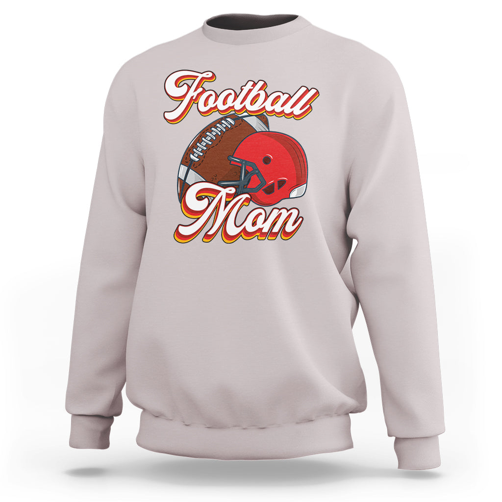 Football Mom Sweatshirt Women Game Day Sunday Funday Rugby Helmet - Wonder Print Shop