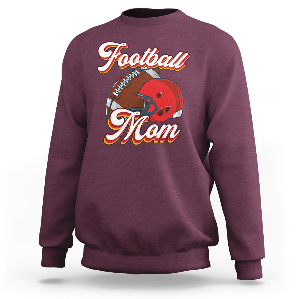 Football Mom Sweatshirt Women Game Day Sunday Funday Rugby Helmet - Wonder Print Shop