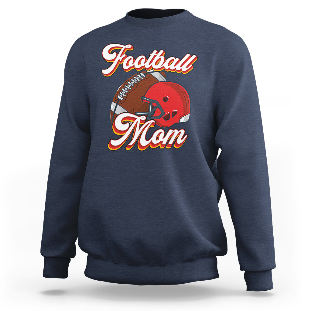 Football Mom Sweatshirt Women Game Day Sunday Funday Rugby Helmet - Wonder Print Shop