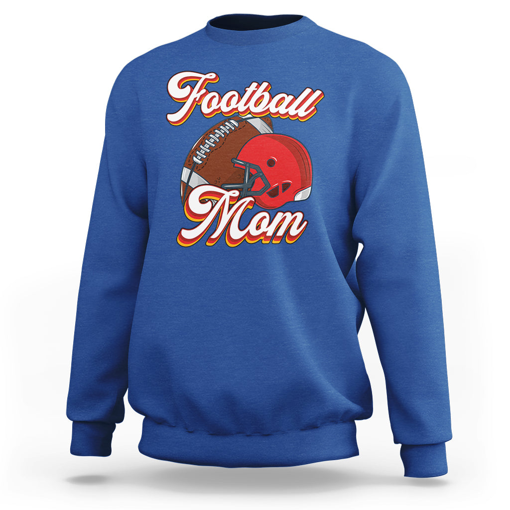 Football Mom Sweatshirt Women Game Day Sunday Funday Rugby Helmet - Wonder Print Shop
