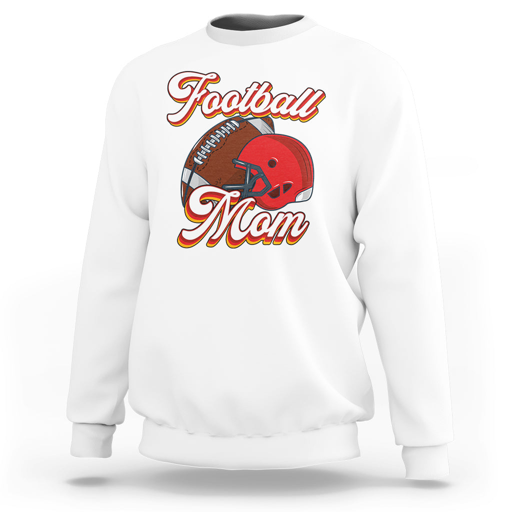 Football Mom Sweatshirt Women Game Day Sunday Funday Rugby Helmet - Wonder Print Shop