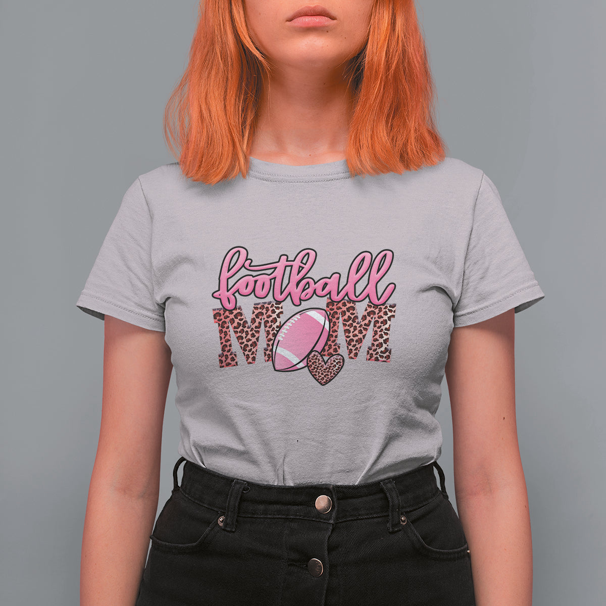 Football Mom T Shirt For Women Leopard Women Game Day Sunday Funday Rugby - Wonder Print Shop