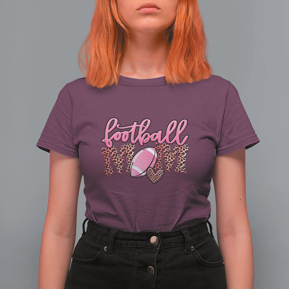 Football Mom T Shirt For Women Leopard Women Game Day Sunday Funday Rugby - Wonder Print Shop