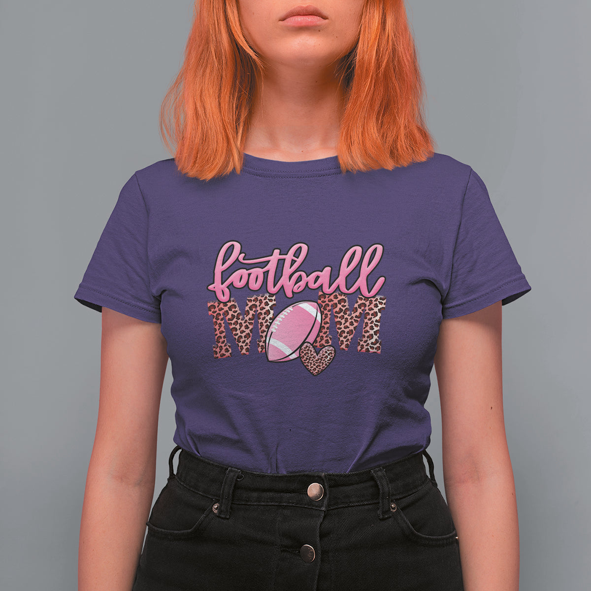Football Mom T Shirt For Women Leopard Women Game Day Sunday Funday Rugby - Wonder Print Shop
