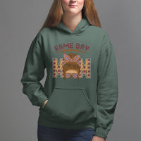 Football Mom Hoodie Women Game Day Sunday Funday Rugby Messy Bun - Wonder Print Shop