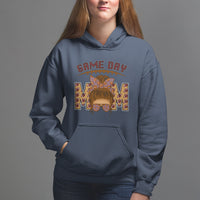 Football Mom Hoodie Women Game Day Sunday Funday Rugby Messy Bun - Wonder Print Shop
