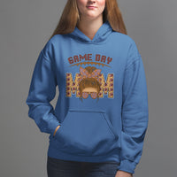 Football Mom Hoodie Women Game Day Sunday Funday Rugby Messy Bun - Wonder Print Shop