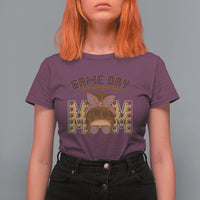 Football Mom T Shirt For Women Women Game Day Sunday Funday Rugby Messy Bun - Wonder Print Shop