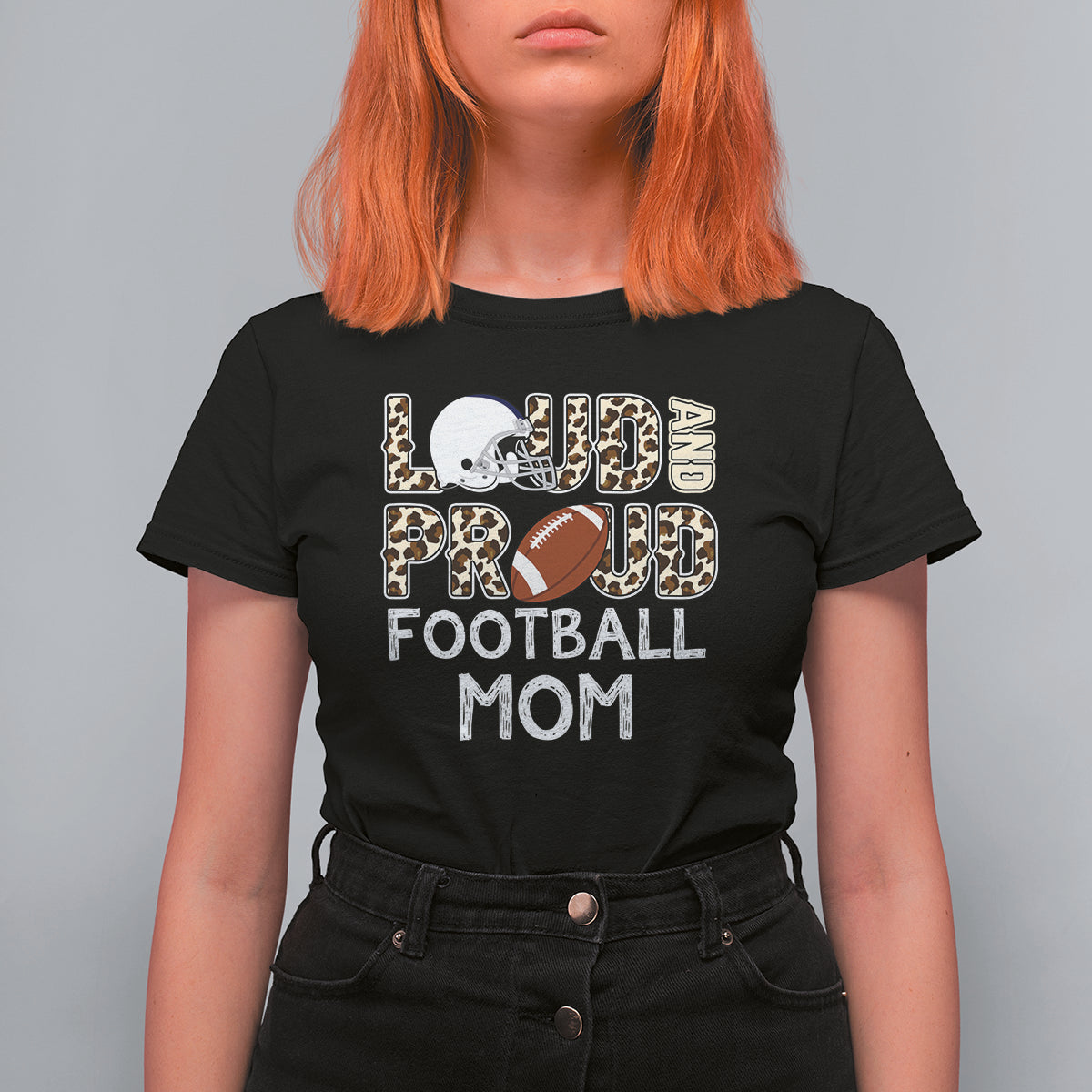 Football Mom T Shirt For Women Loud And Proud Football Mom Rugby Helmet - Wonder Print Shop