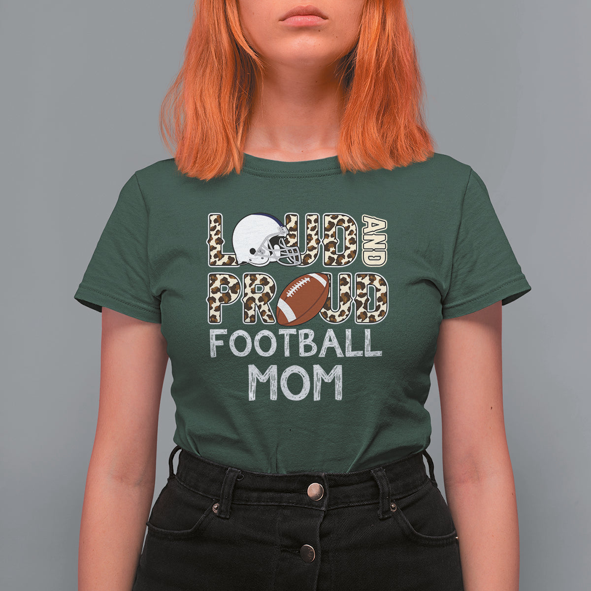 Football Mom T Shirt For Women Loud And Proud Football Mom Rugby Helmet - Wonder Print Shop
