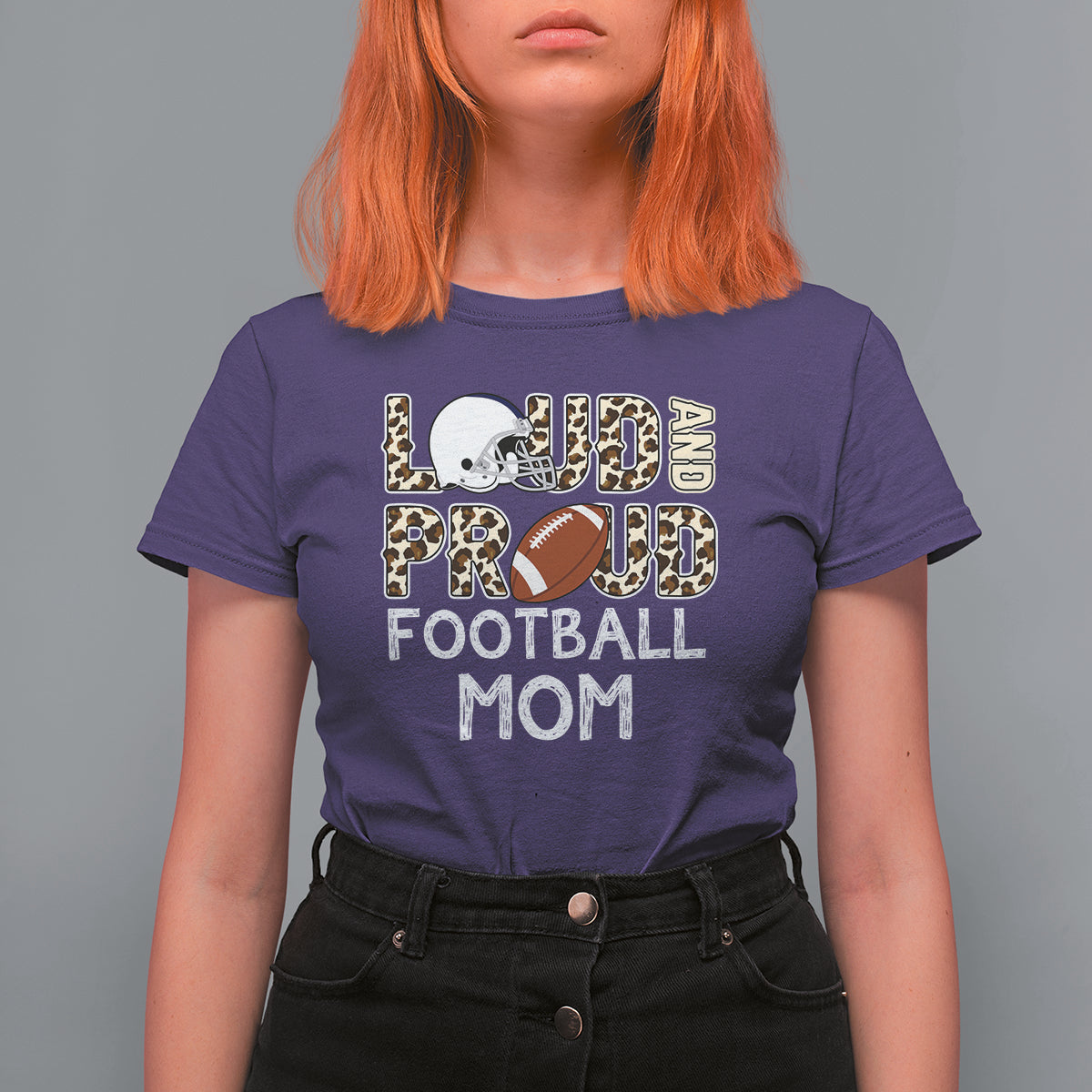 Football Mom T Shirt For Women Loud And Proud Football Mom Rugby Helmet - Wonder Print Shop