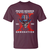 X Generation Skull T Shirt Proud Member Of The F Your Feelings Gen X 1965 1980 - Wonder Print Shop