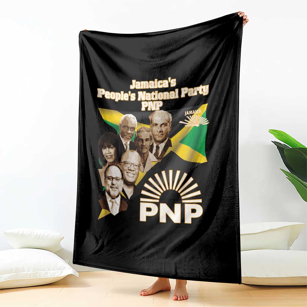 Jamaica People's National Party PNP Supporter Throw Blanket Patriotic Political Leaders Tribute Jamaican Flag - Wonder Print Shop