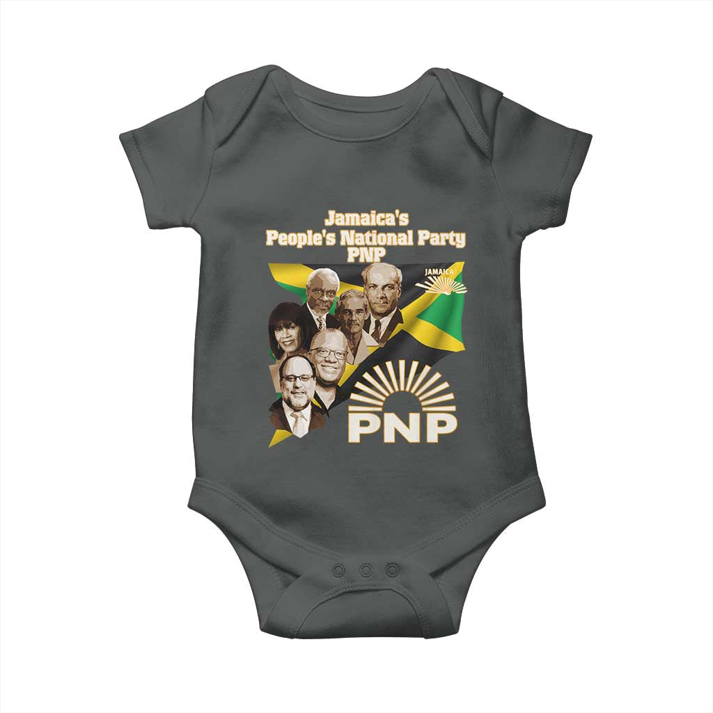 Jamaica People's National Party PNP Supporter Baby Onesie Patriotic Political Leaders Tribute Jamaican Flag - Wonder Print Shop