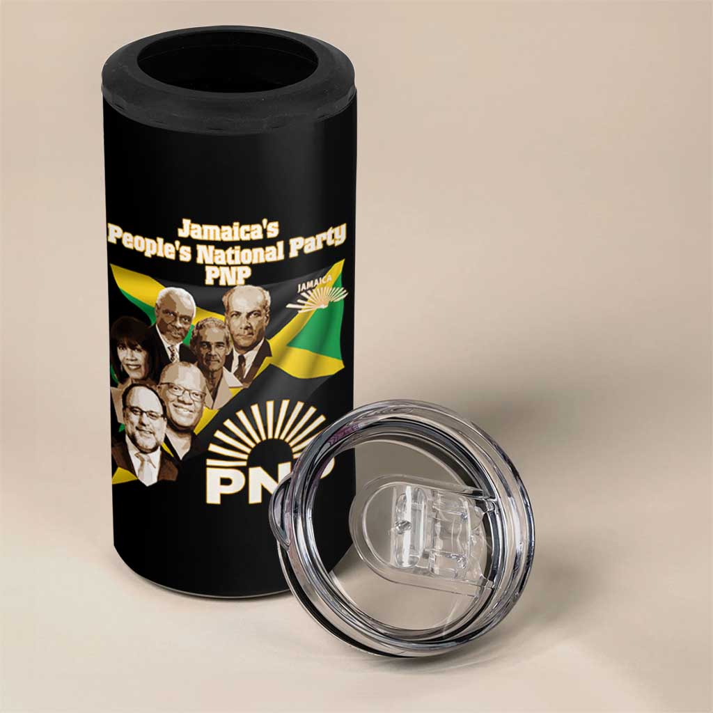 Jamaica People's National Party PNP Supporter 4 in 1 Can Cooler Tumbler Patriotic Political Leaders Tribute Jamaican Flag - Wonder Print Shop
