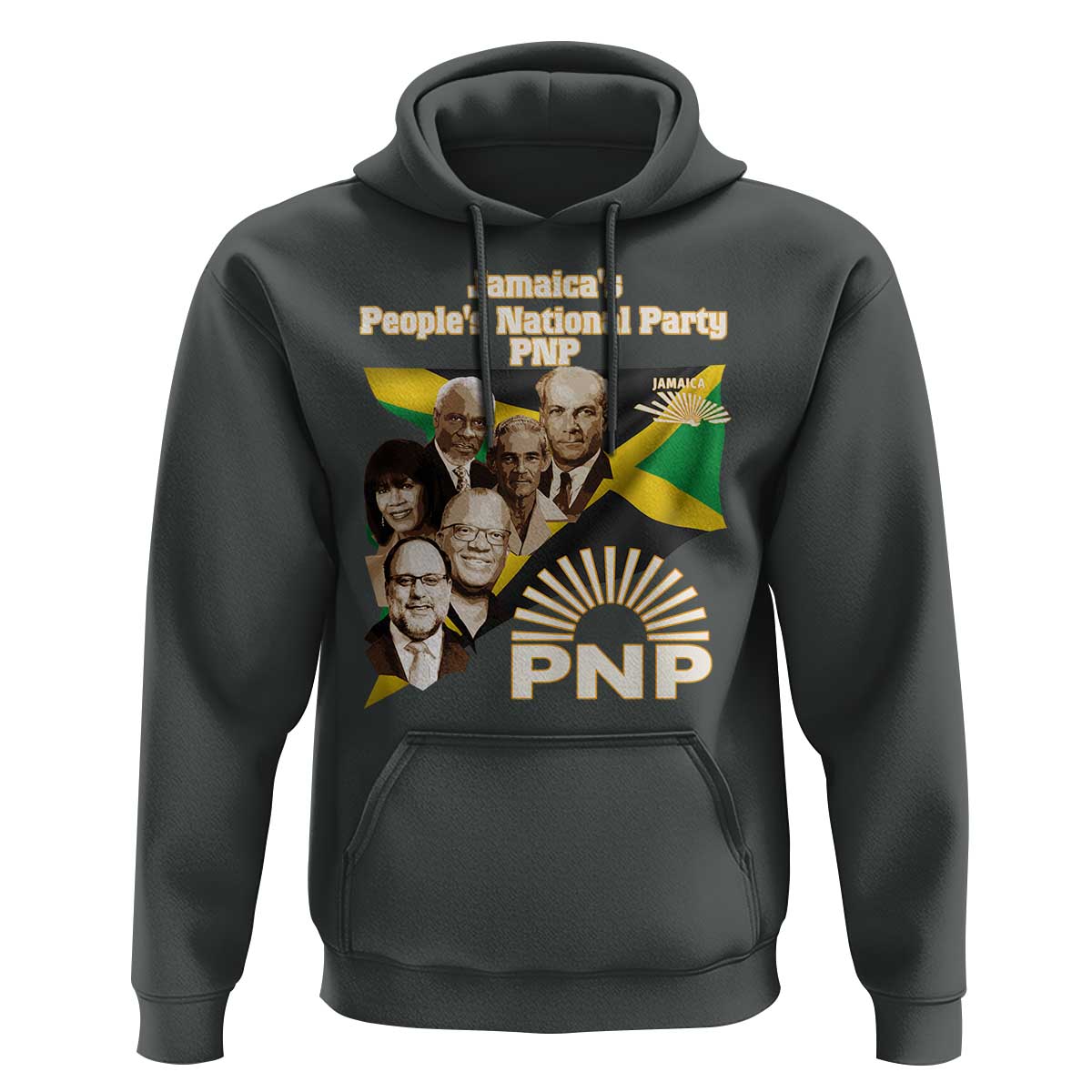 Jamaica People's National Party PNP Supporter Hoodie Patriotic Political Leaders Tribute Jamaican Flag - Wonder Print Shop