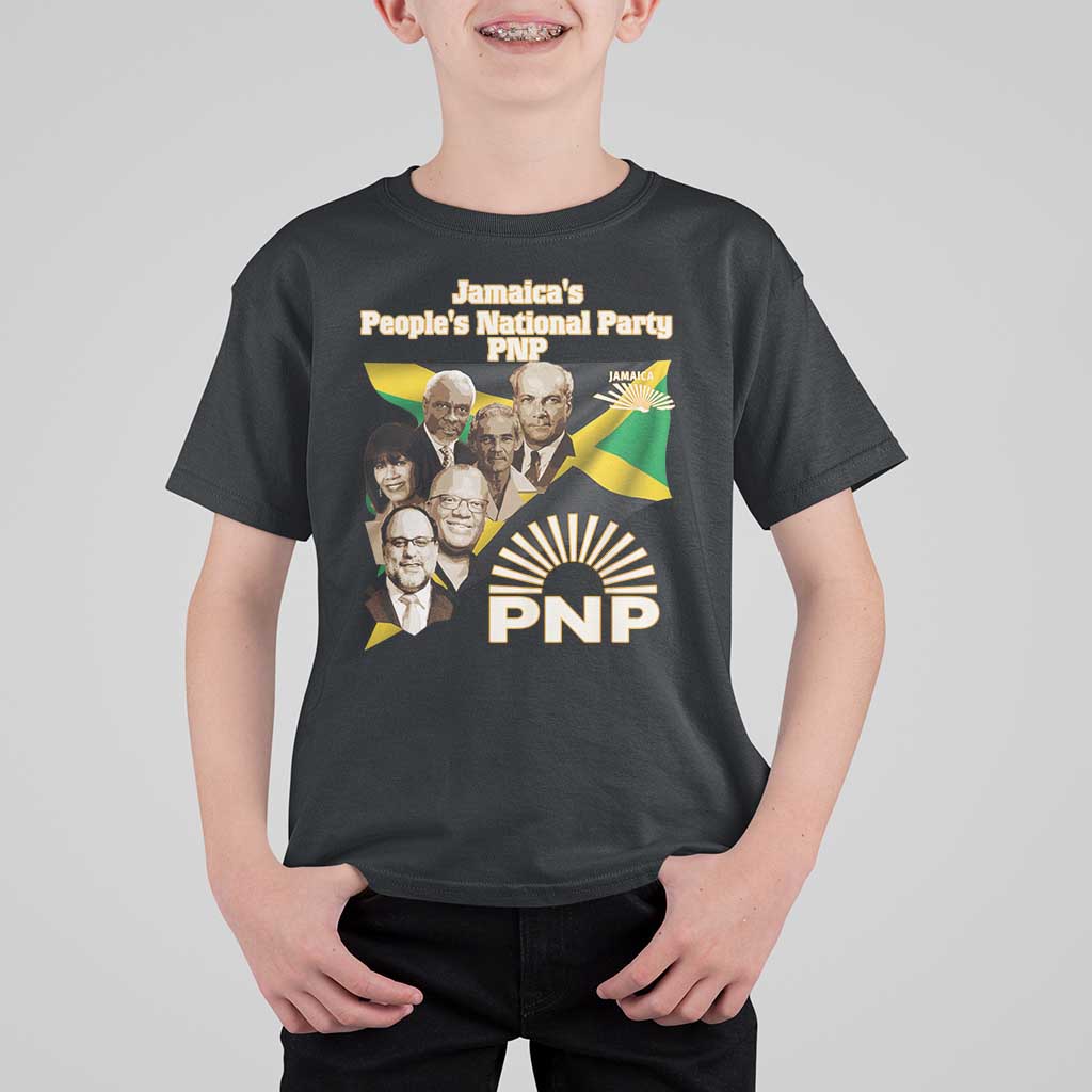 Jamaica People's National Party PNP Supporter T Shirt For Kid Patriotic Political Leaders Tribute Jamaican Flag - Wonder Print Shop