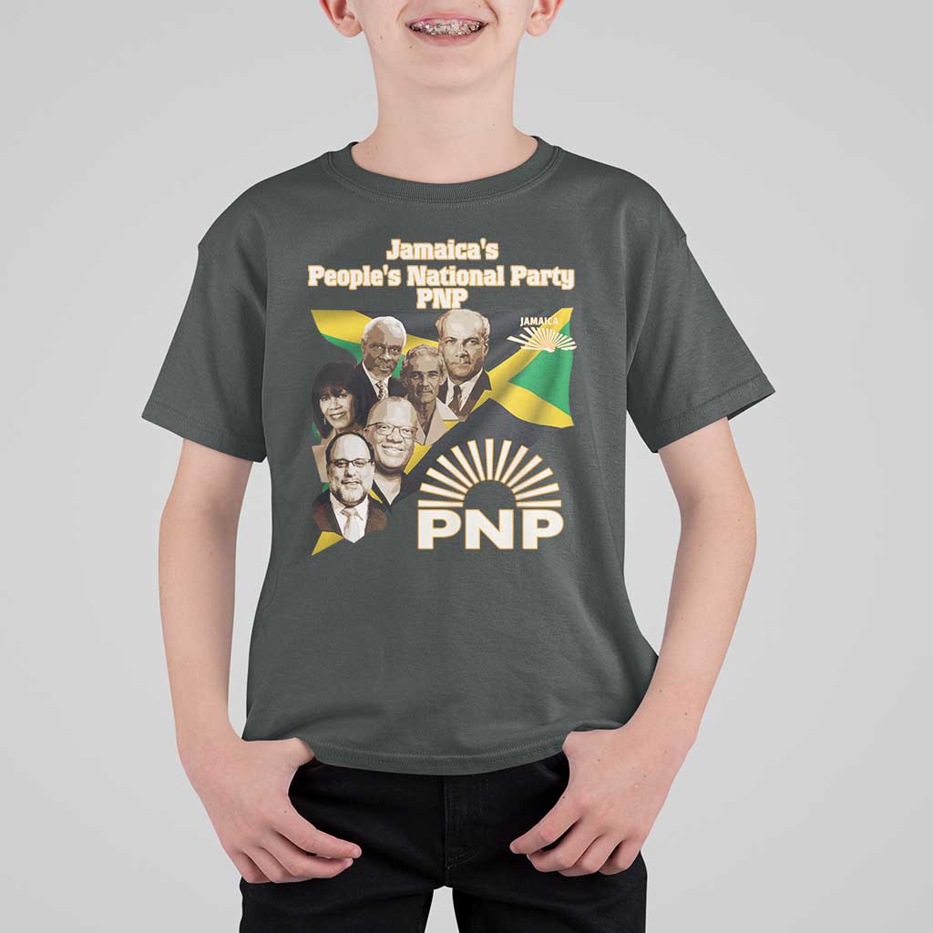 Jamaica People's National Party PNP Supporter T Shirt For Kid Patriotic Political Leaders Tribute Jamaican Flag - Wonder Print Shop