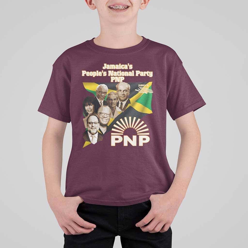 Jamaica People's National Party PNP Supporter T Shirt For Kid Patriotic Political Leaders Tribute Jamaican Flag - Wonder Print Shop